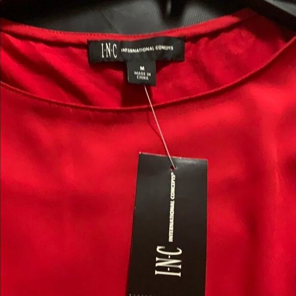 NWT INC INTERNATIONAL CONCEPT RED BLOUSE SIZE‎ M - Picture 5 of 6